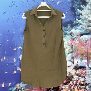 Sleeveless shirt dress